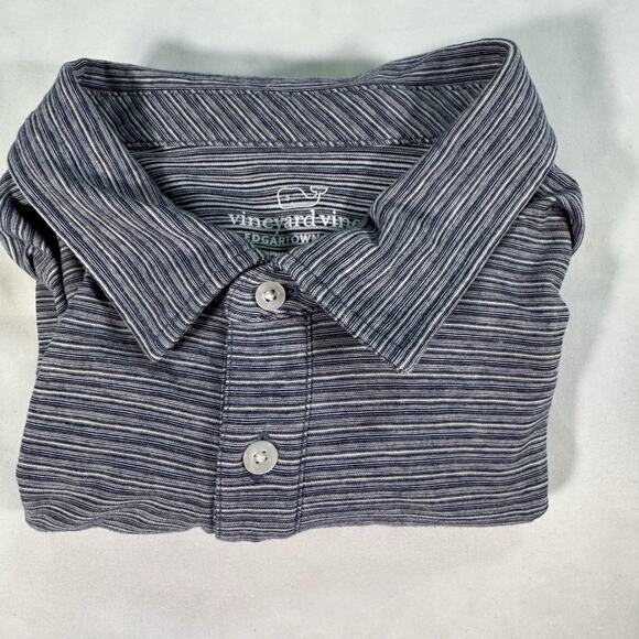 Men’s Vineyard Vines Edgartown Polo Blue Navy Stripes Large - Picture 8 of 8